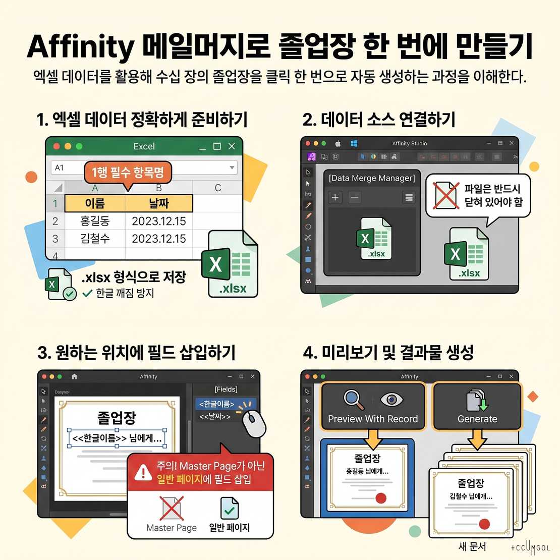 Affinity Chapter 8_01. Data Merge로 졸업장 만들기