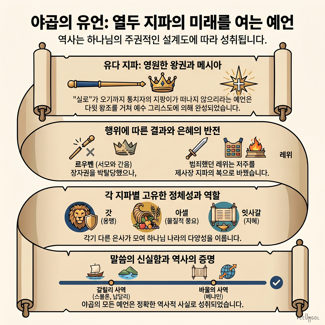 창세기 49장: 야곱의 열두 아들 예언과 성취